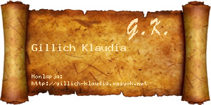 Gillich Klaudia névjegykártya